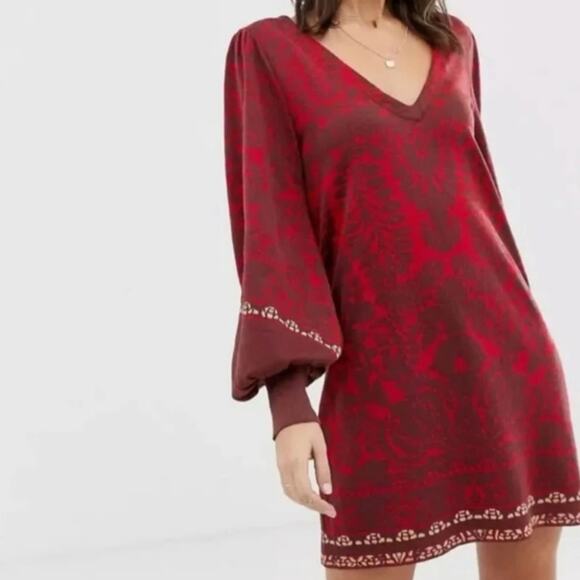 Free People Music And Lyrics Long Sleeve Small Dress - Picture 6 of 7